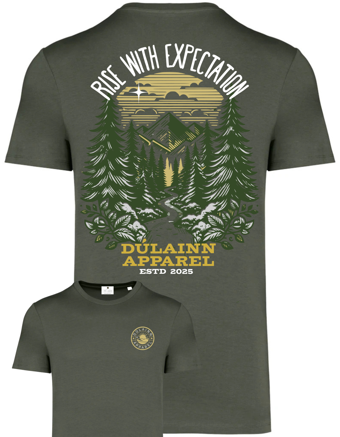 Dúlainn Apparel Unisex Becoming Collection Heavyweight T-Shirt (Kakhi Green Edition - True Accent)