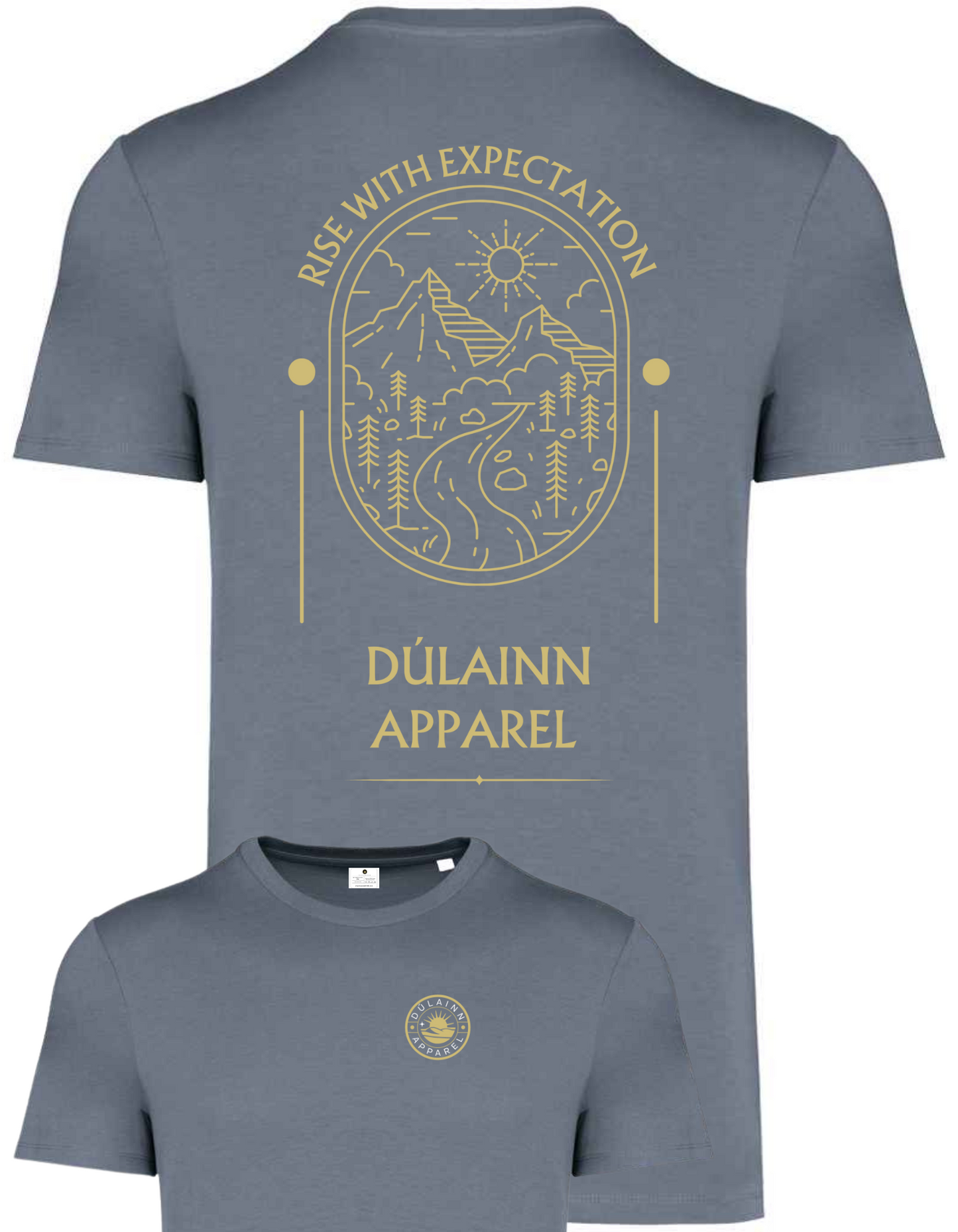 Dúlainn Apparel Unisex Heavyweight T-Shirt  (Mineral Grey - Pathfinder)