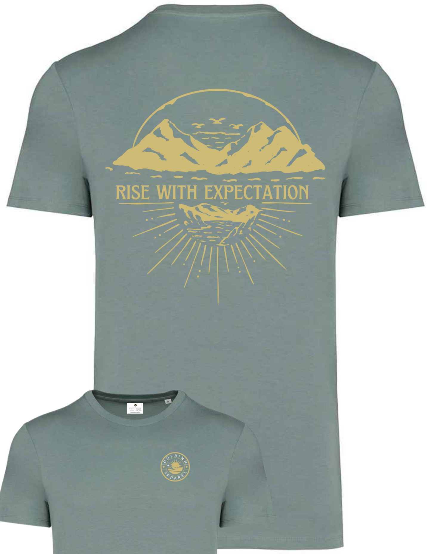 Dúlainn Apparel Unisex Heavyweight T-Shirt  (Moss Green - Dawn Breaker)