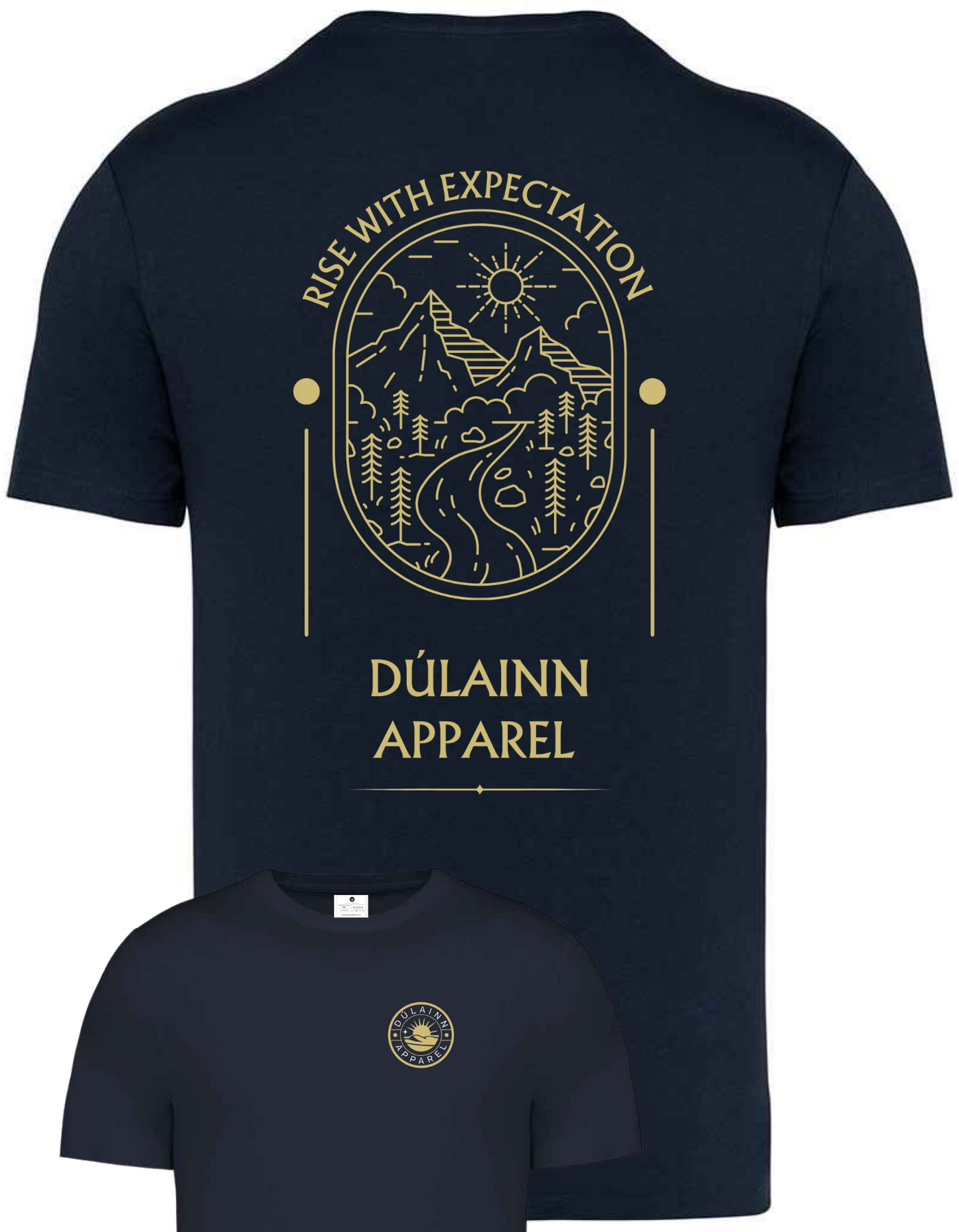 Dúlainn Apparel Unisex Heavyweight T-Shirt  (Navy - Pathfinder)